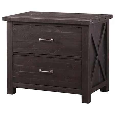 Solid Wood Lateral File Cabinet in Cafe